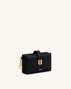 Hana Pebbled Multi-Compartment Card Holder – Black