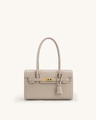 Yara Structured Flap Shoulder Bag - Taupe