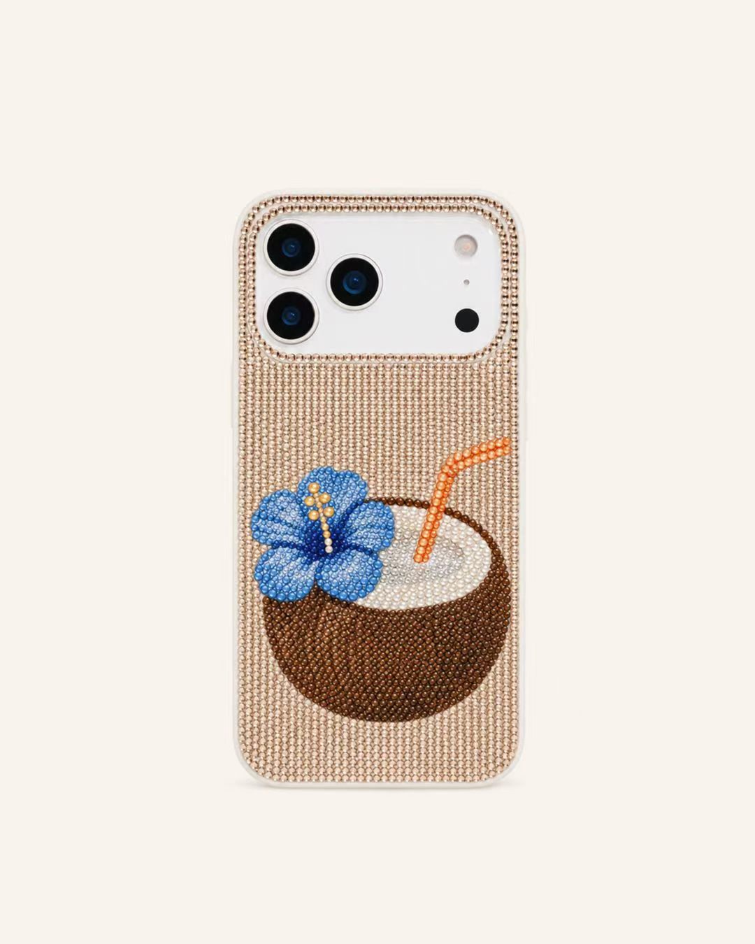 Coconut Drink Artificial Crystal Phone Case - Champagne