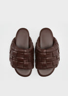 Maya Woven Slides – Brown