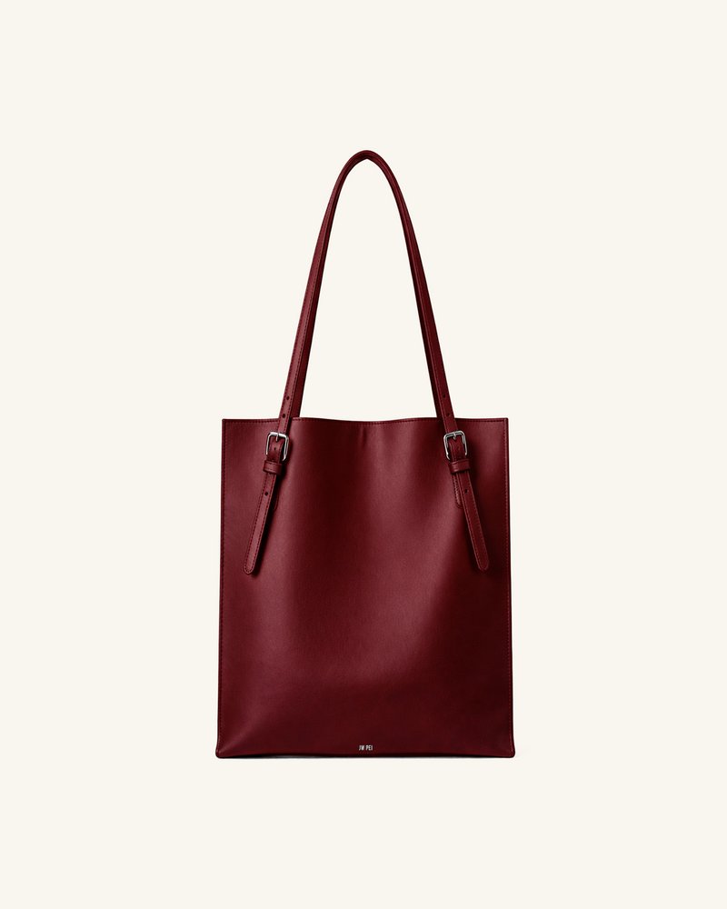 Mia Vegan Leather Tote Bag - Red