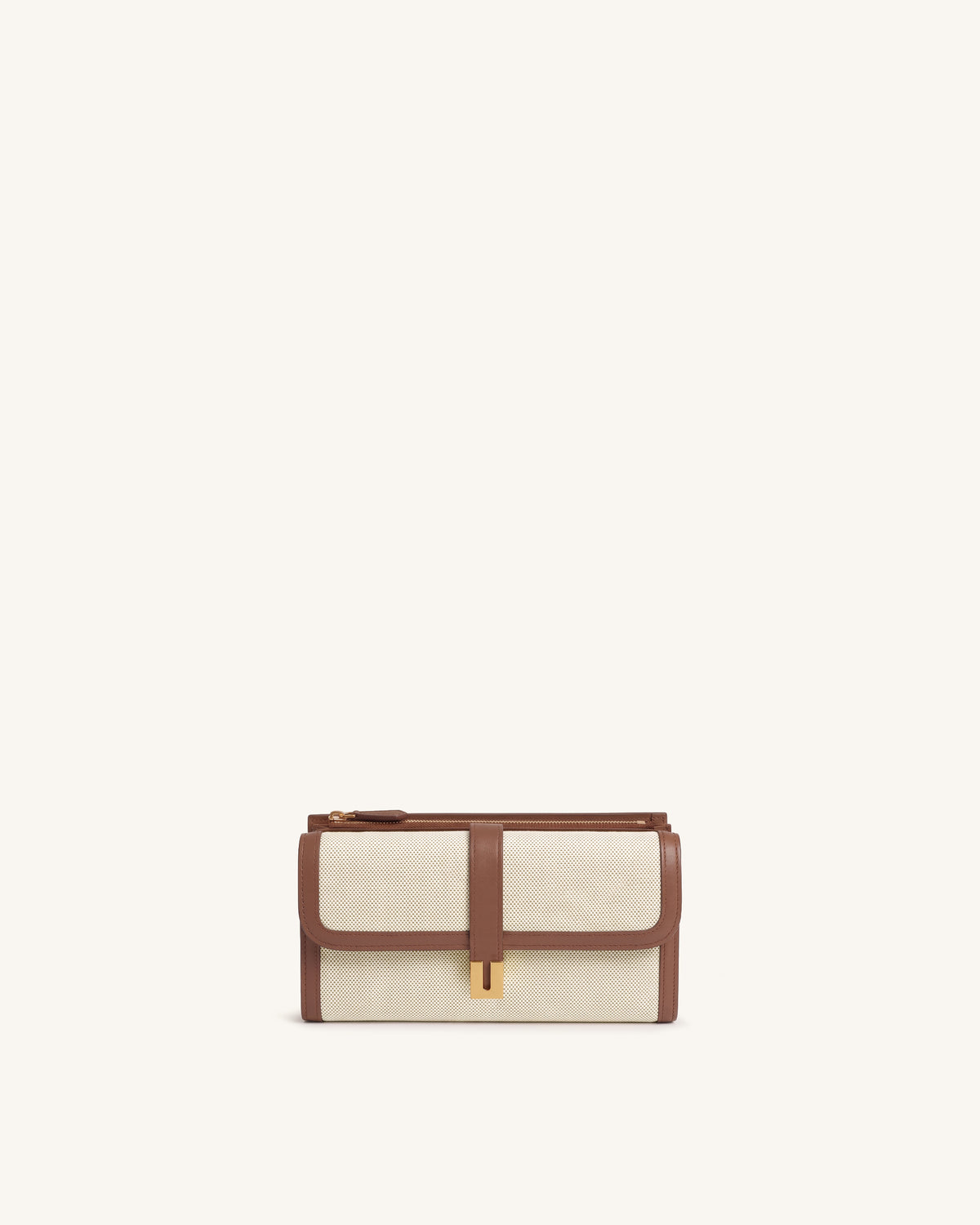 Hana Long Zip Wallet – Brown Canvas