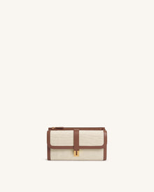 Hana Long Zip Wallet – Brown Canvas