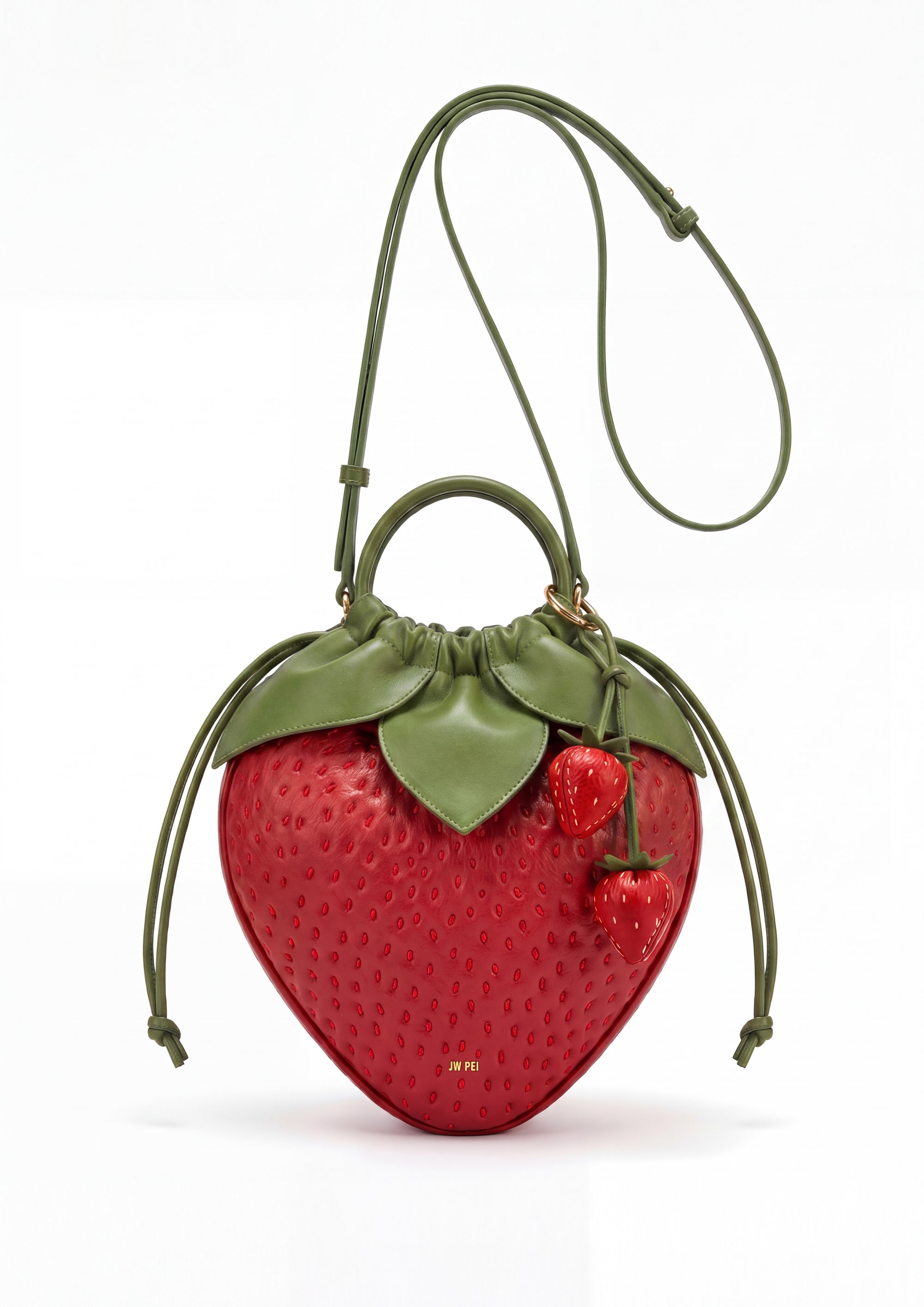 Strawberry-Shaped Crossbody Bag - Red