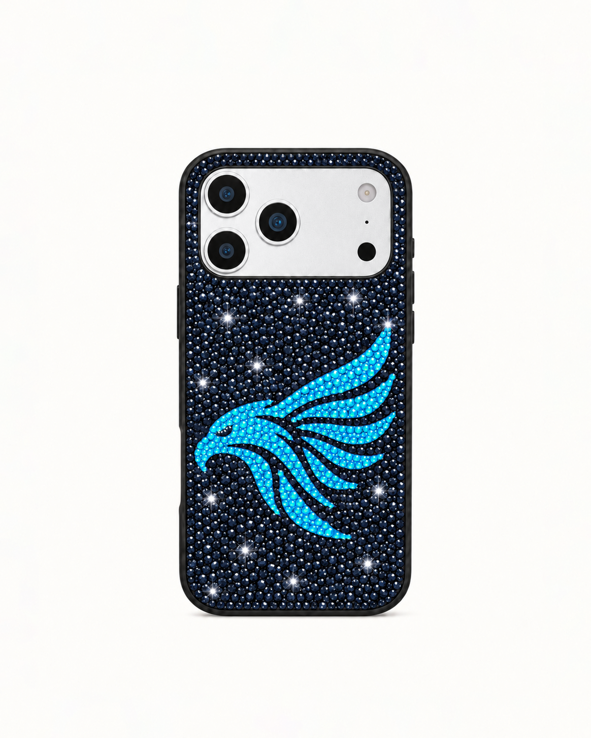 Sparkling Blue Eagle Phone Case – Black