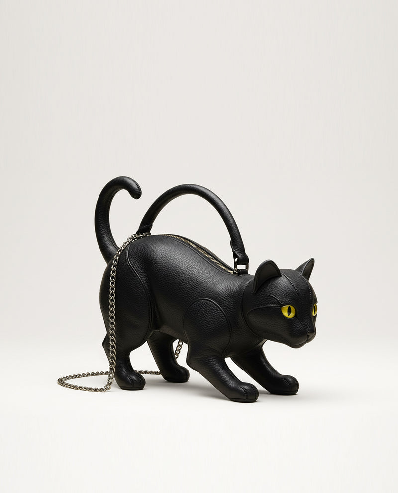Mia Cat Top Handle Bag - Black