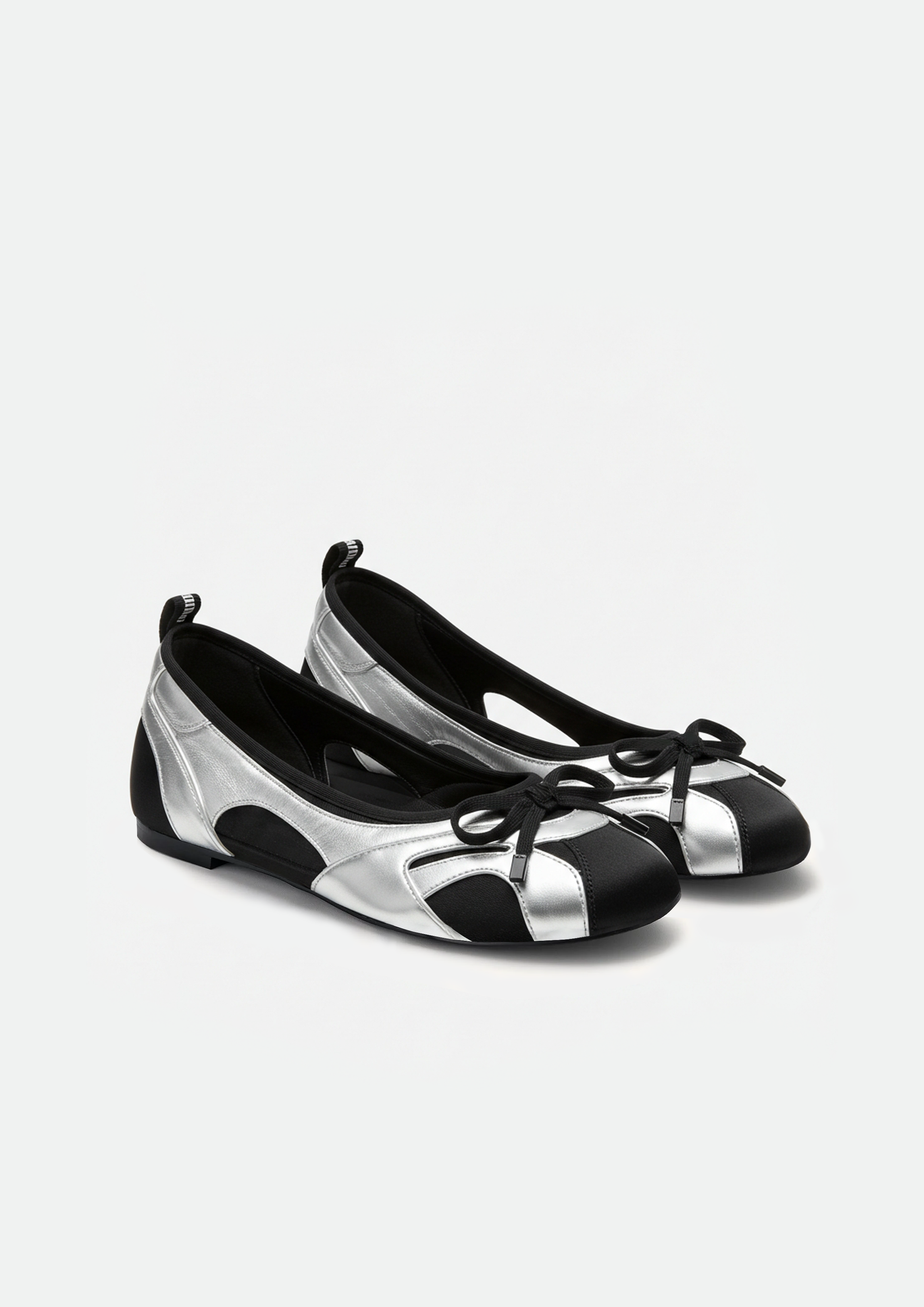 Celine Bow Ballet Flats – Silver