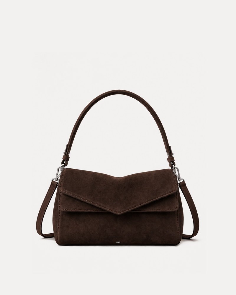 Mia Faux Suede Crossbody Bag - Brown