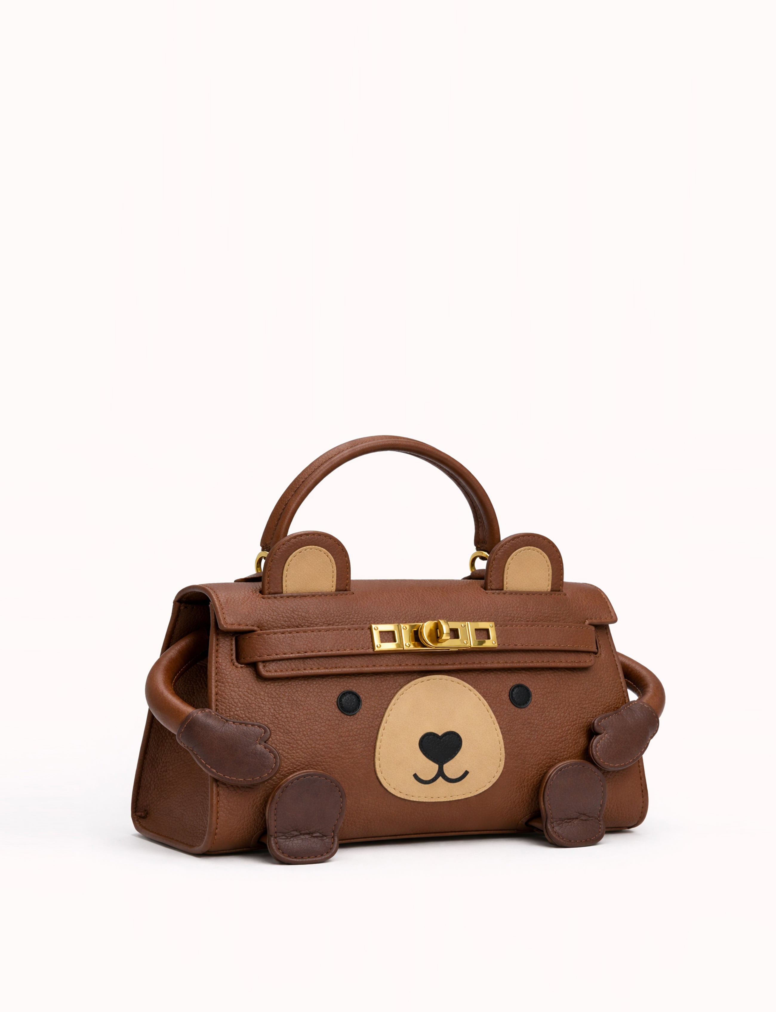 Noor Cuddly Bear Top Handle Bag - Brown
