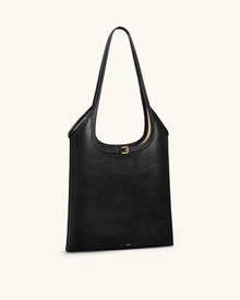Brooke Belted Embellished Shoulder Tote Bag - Black