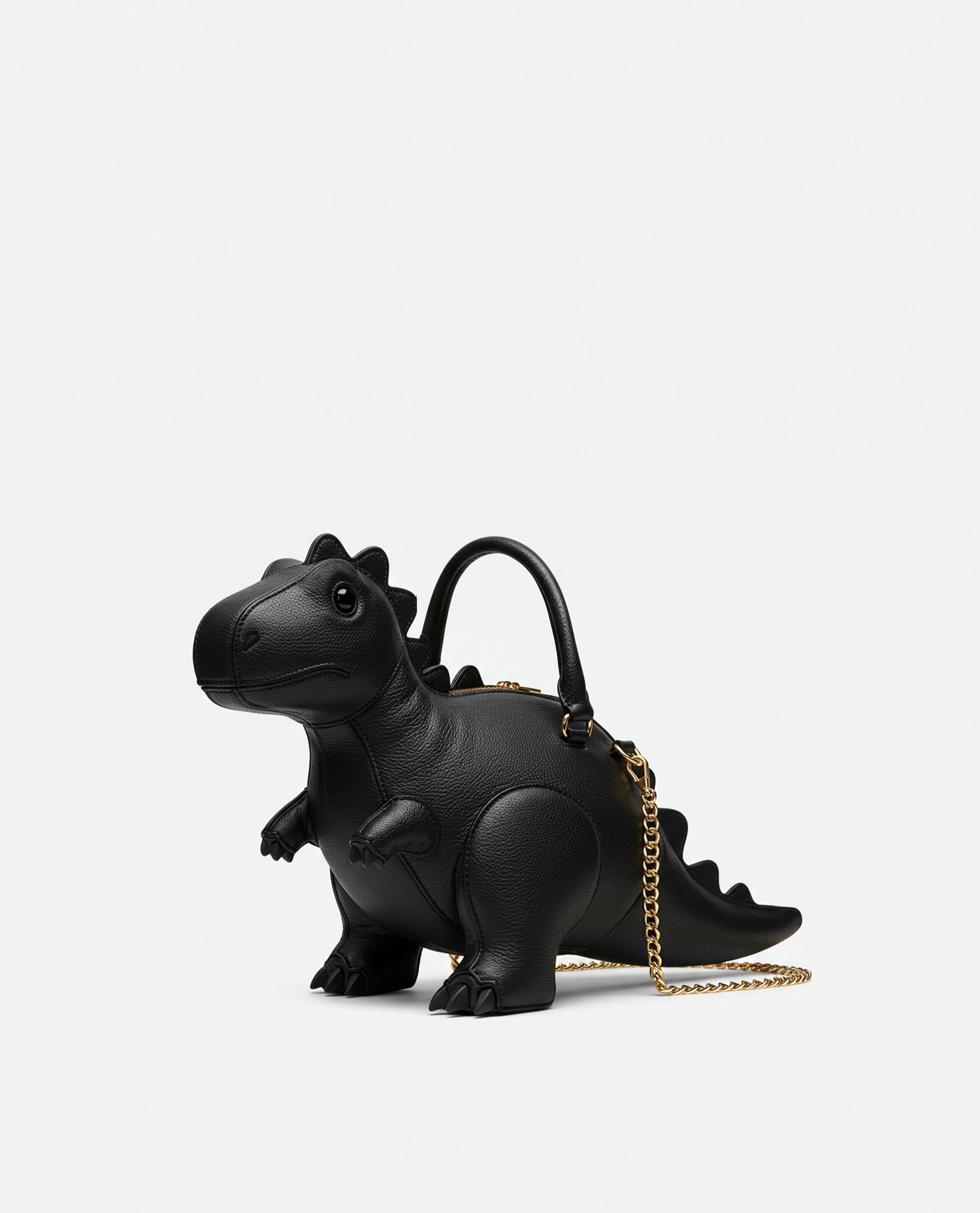 Dinosaur Shaped Top Handle Bag - Black