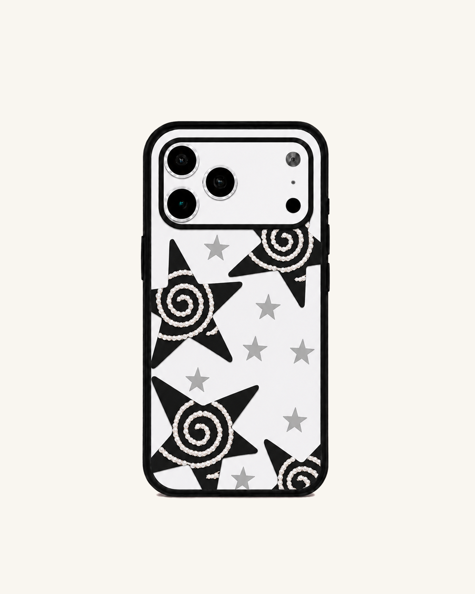 Star Spiral Design Phone Case – Black