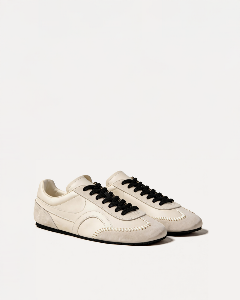 Sophie Contrast Stitch Sneakers – White