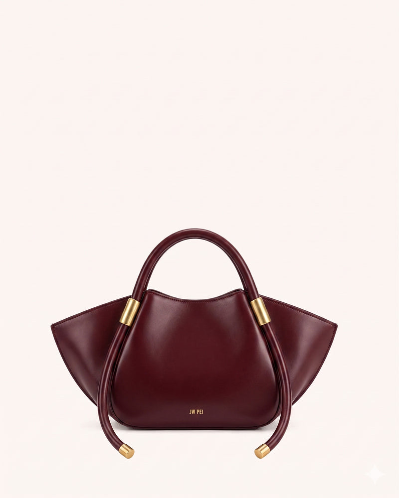 Nala Winged Top Handle Bag - Burgundy