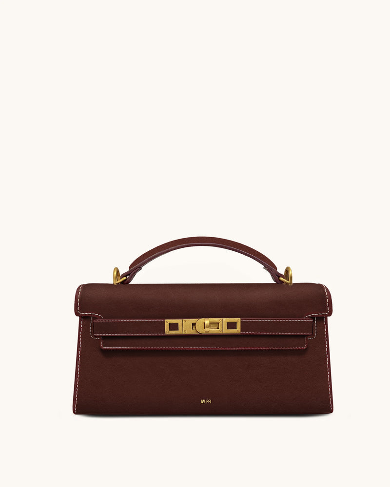 Noor Top Handle Bag - Reddish Brown