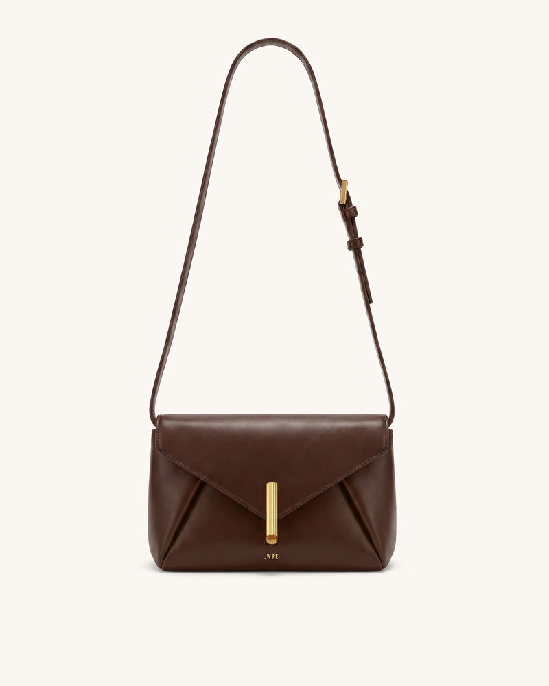 Valerie Chain Crossbody Bag - Dark Brown