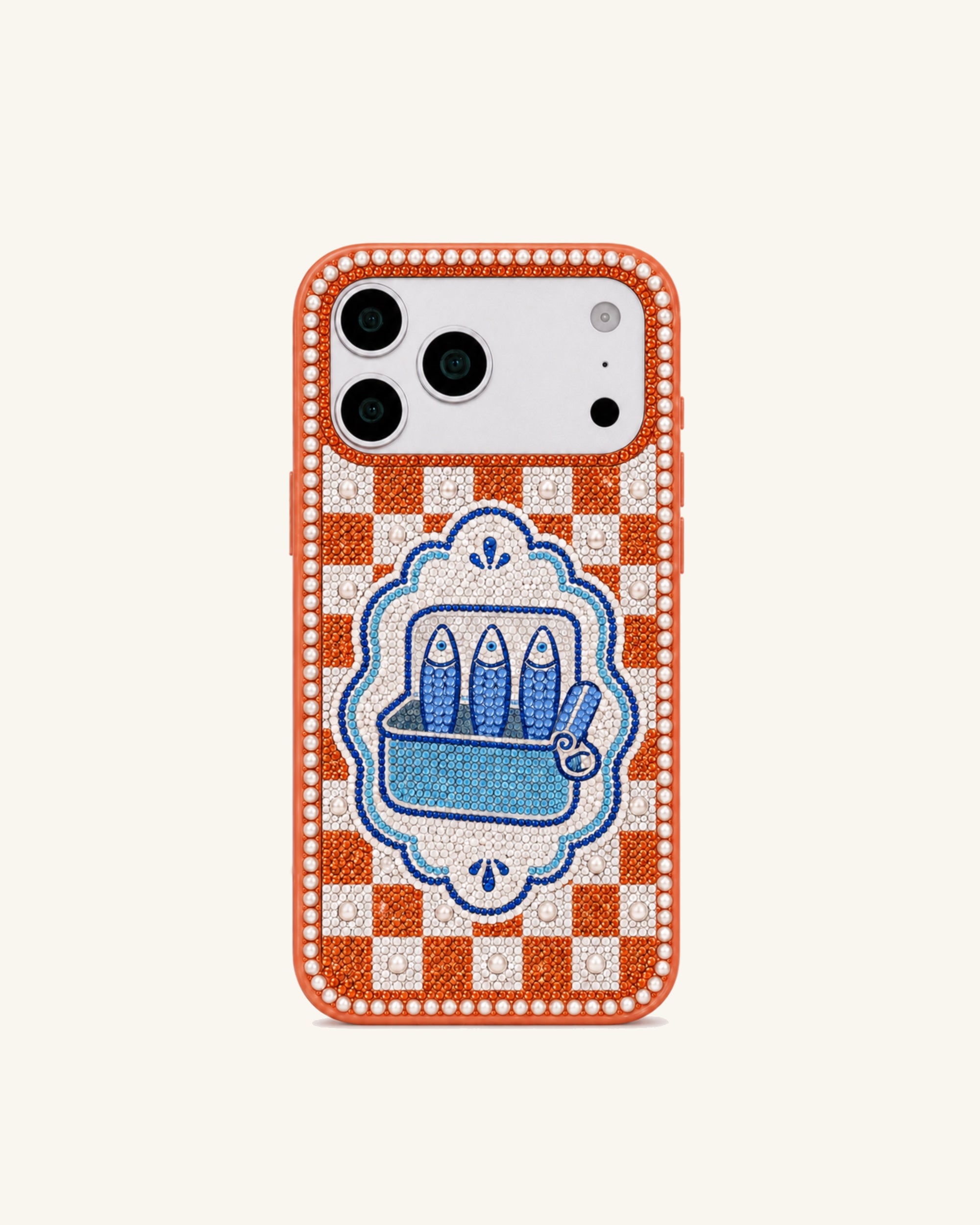 Mediterranean Sardines Artificial Crystal Phone Case - Orange