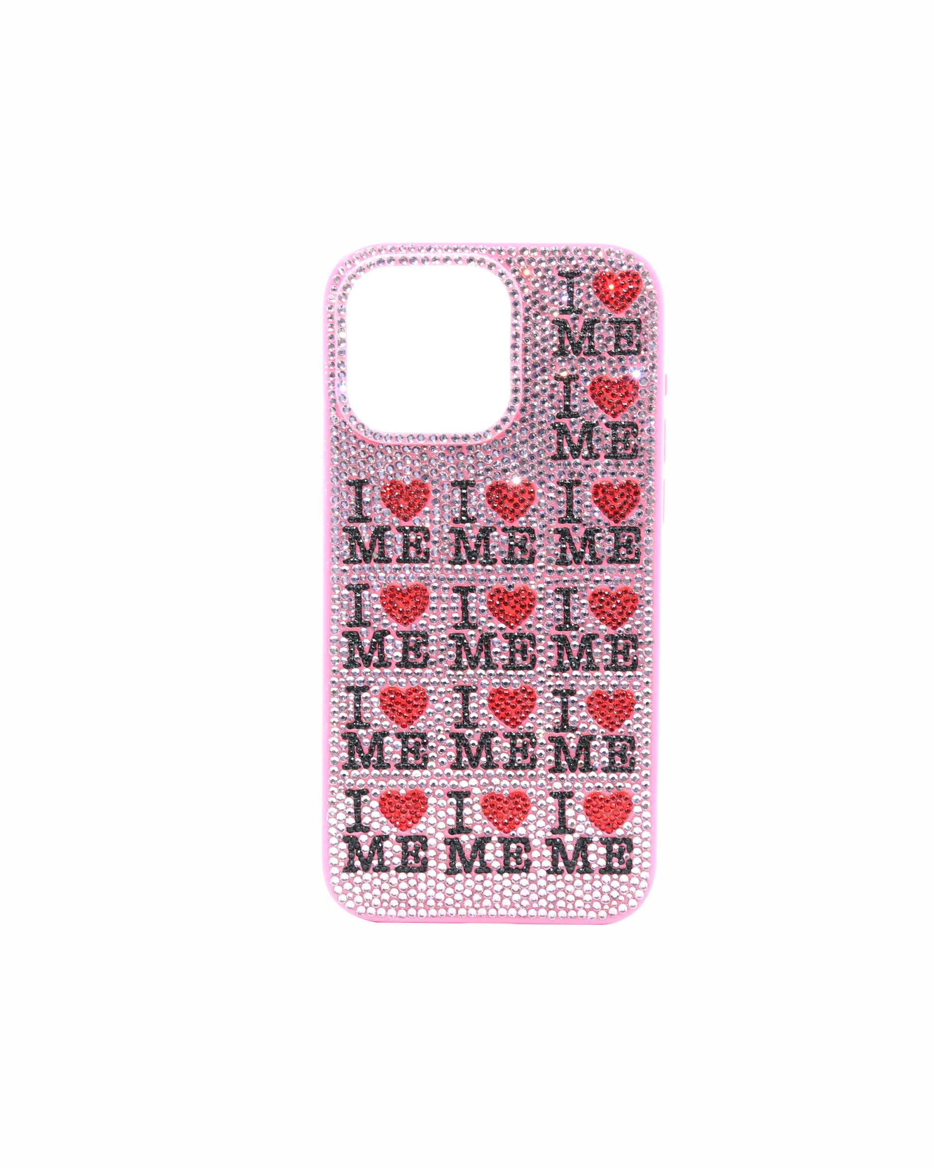 I Heart Me Allover Artificial Crystal Phone Case – Pink