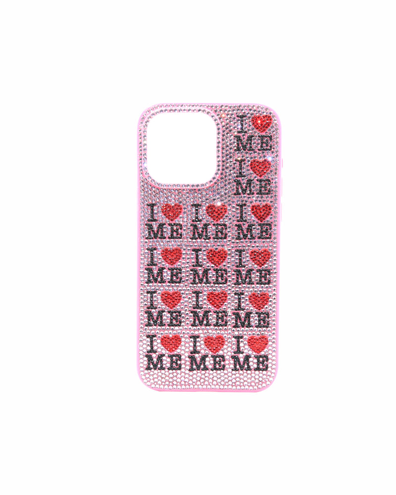 I Heart Me Allover Artificial Crystal Phone Case – Pink