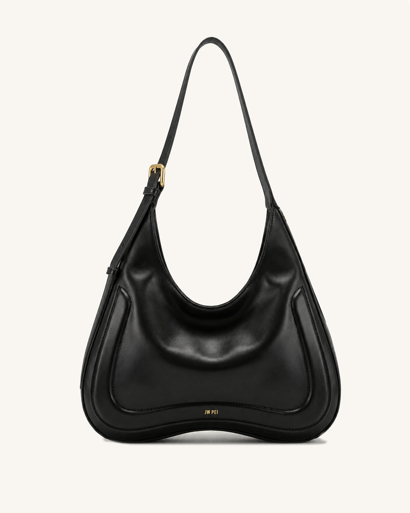 Joy Crescent Shoulder Bag - Black