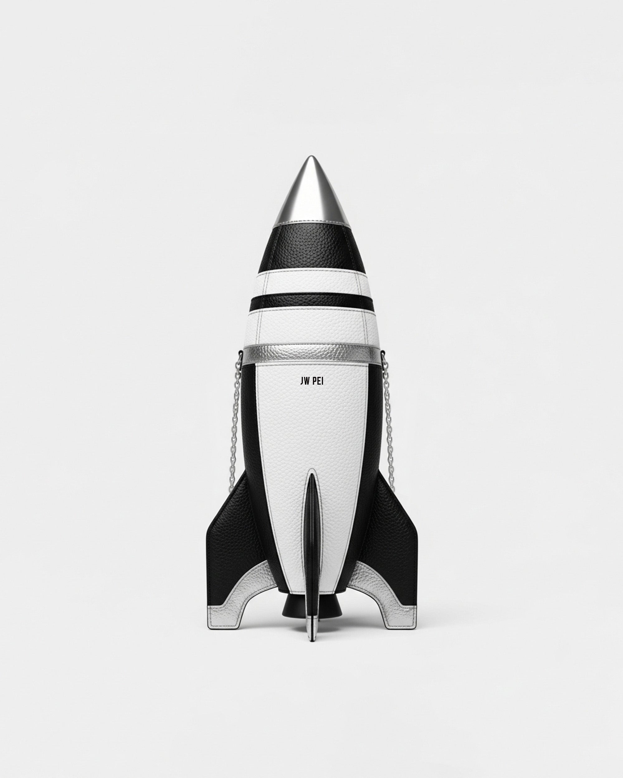 Rocket Shaped Crossbody Bag - White/Black