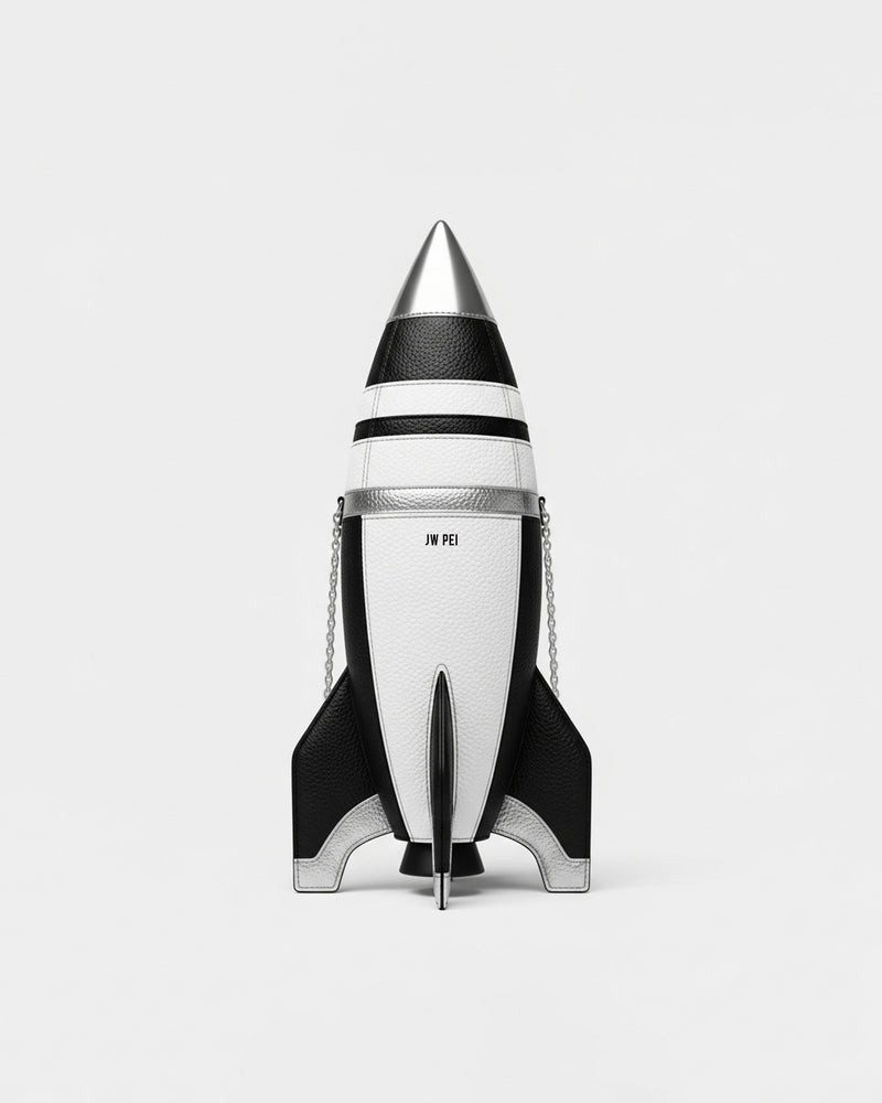 Rocket Shaped Crossbody Bag - White/Black