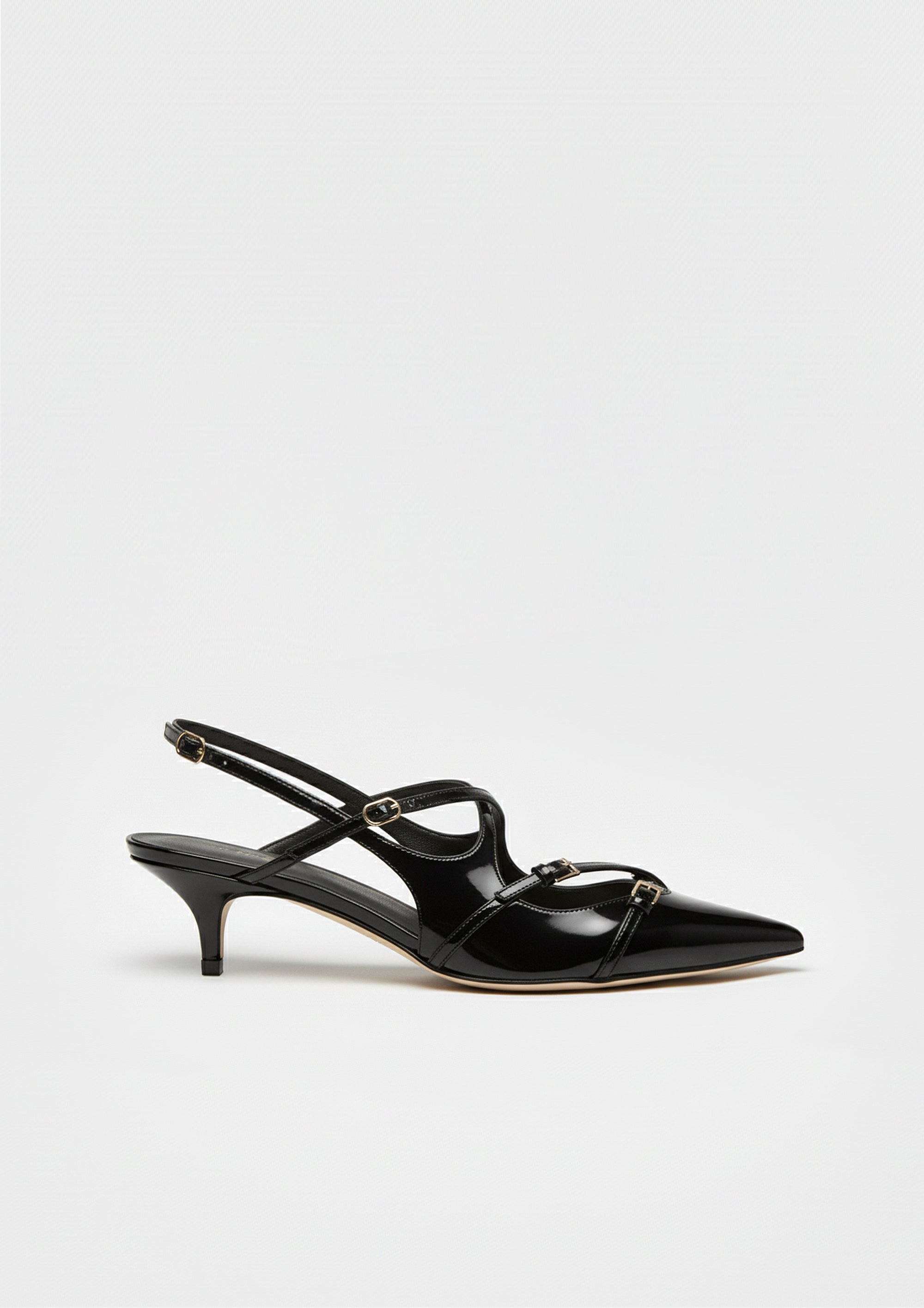 Maya Buckled Slingbacks – Black