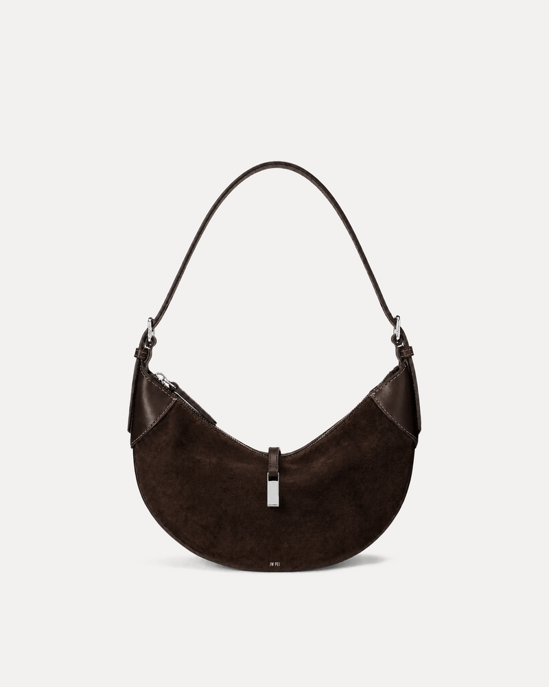 Zoey Crescent Shoulder Bag - Brown