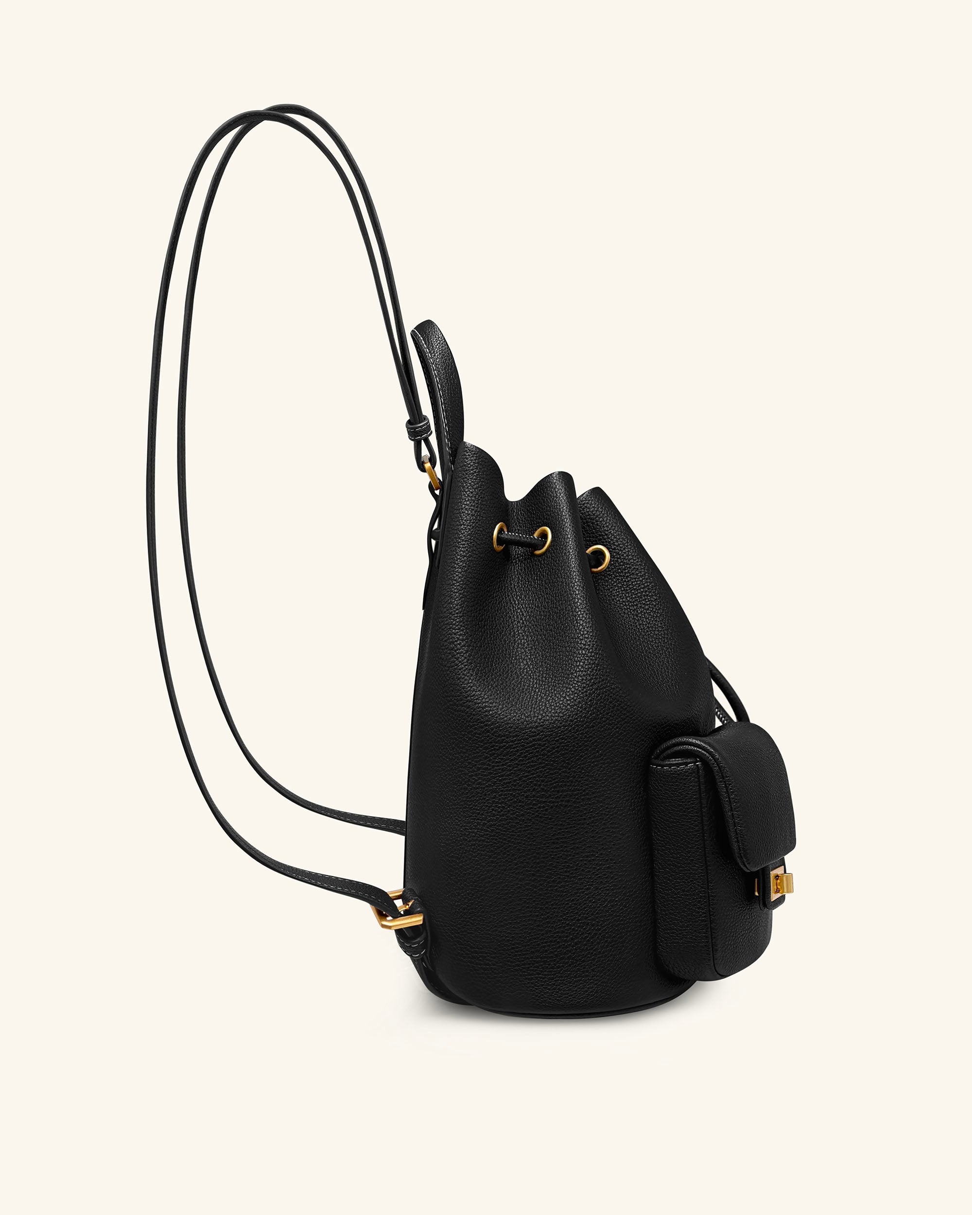 Avery Pebbled Drawstring Utility Backpack – Black | JW PEI