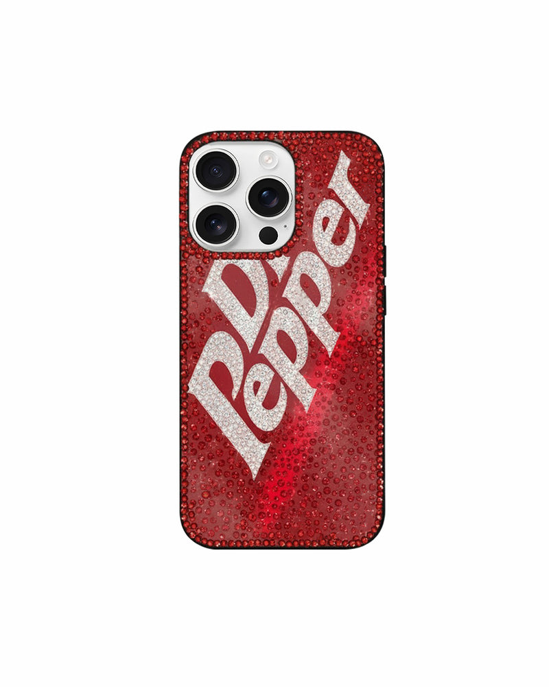 Dr. Pepper Artificial Crystal Phone Case – Red