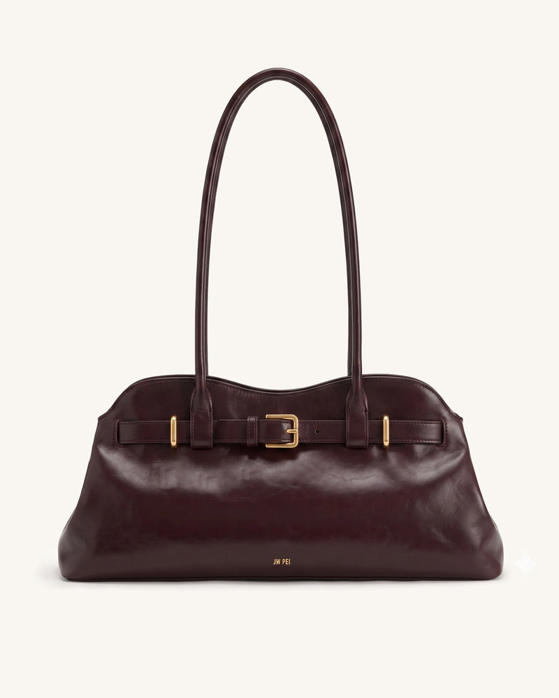Elena Slouchy Long Strap Bag - Deep Burgundy