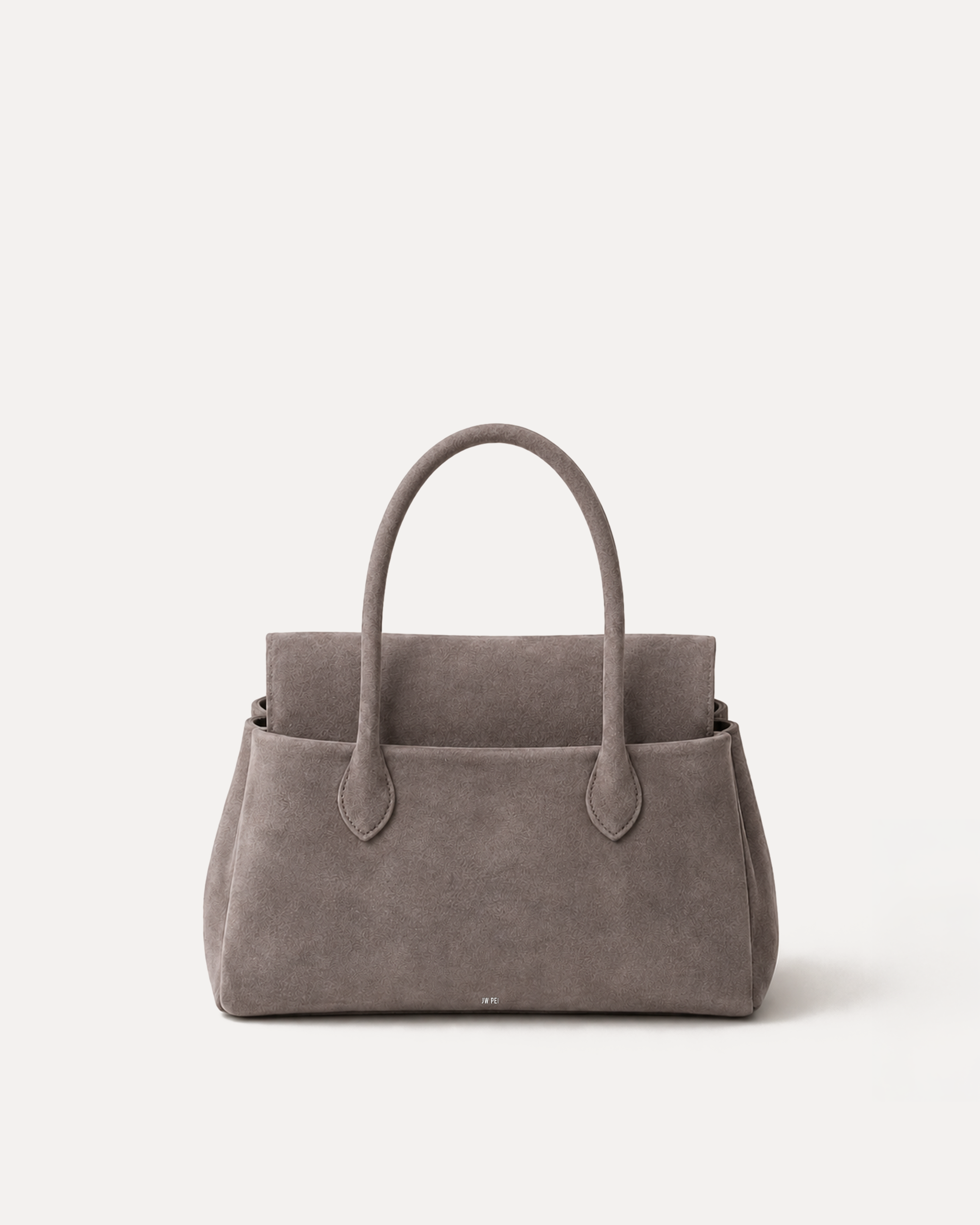 Aria Faux Suede Pocket Tote Bag - Taupe