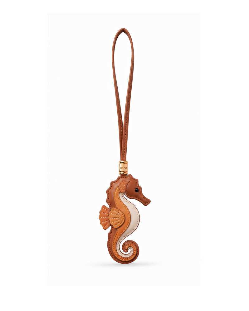 Seahorse Bag Charm - Brown
