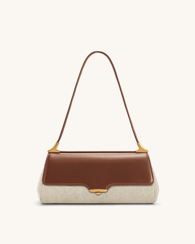 Eloise Shoulder Bag - Brown Canvas