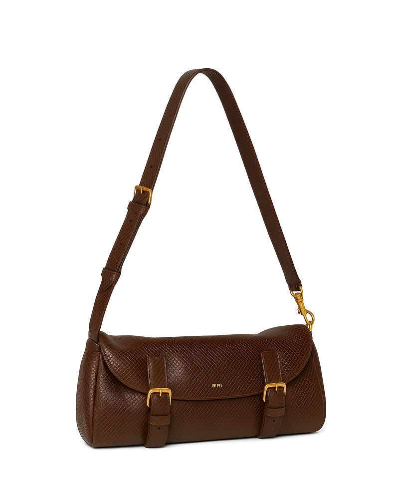 Avery Cylinder Crossbody Bag - Brown