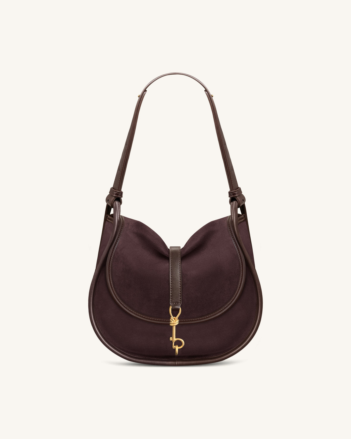 Arla Small Faux Suede Hobo Bag - Chocolate | JW PEI