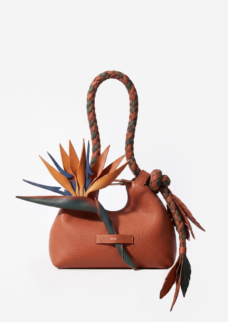 Bird Of Paradise Braided Handle Bag - Orange