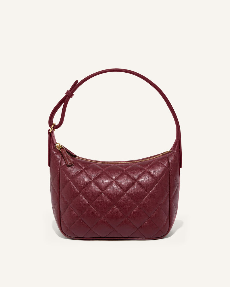 Mila Quilted Shoulder Bag - Red