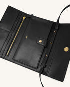 Woven Texture Flap Wallet - Black