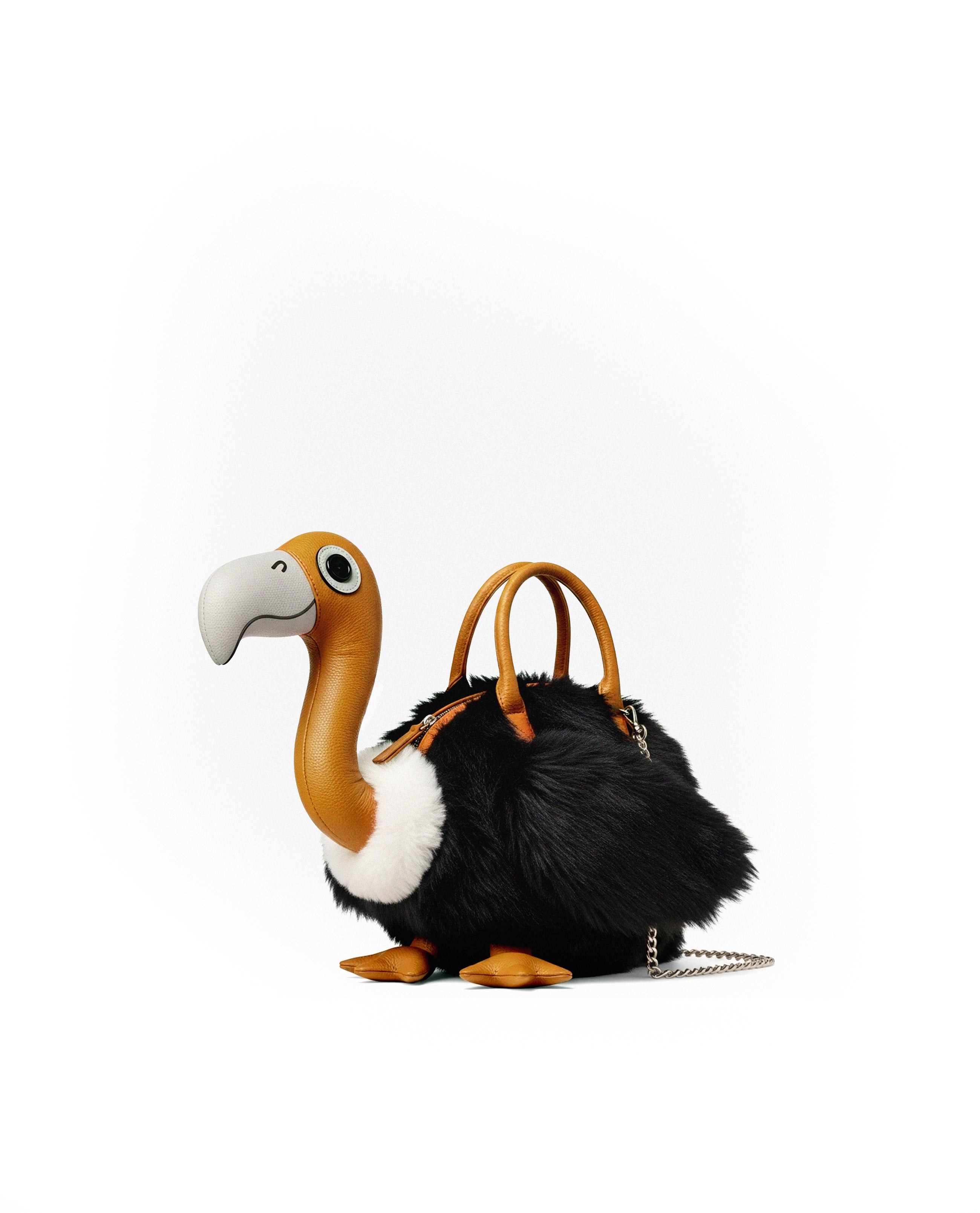 Dodo Bird Shaped Top Handle Bag - Black