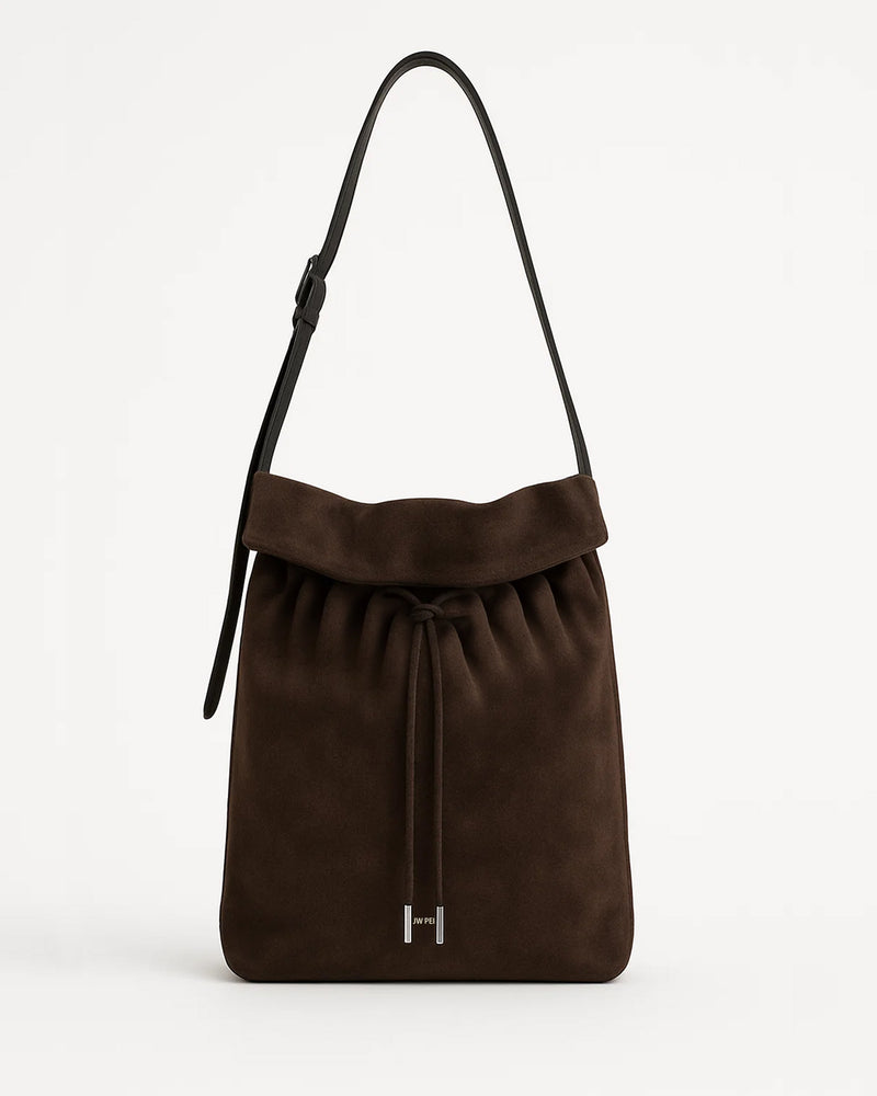Avery Drawstring Bucket Bag - Brown