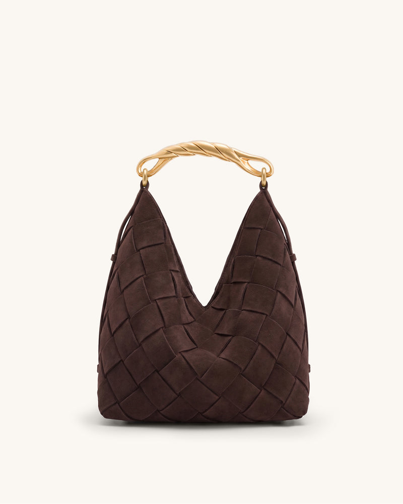 Orla Woven Hobo Bag - Dark Brown