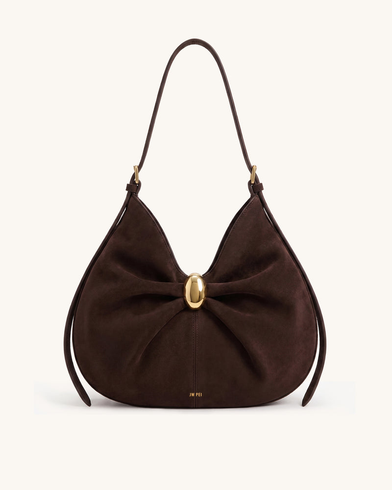 Ariel Bow Shoulder Bag - Brown
