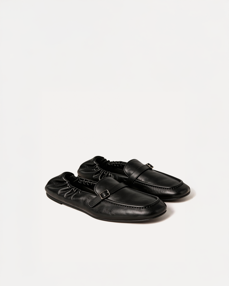 Maya Buckled Loafers – Black