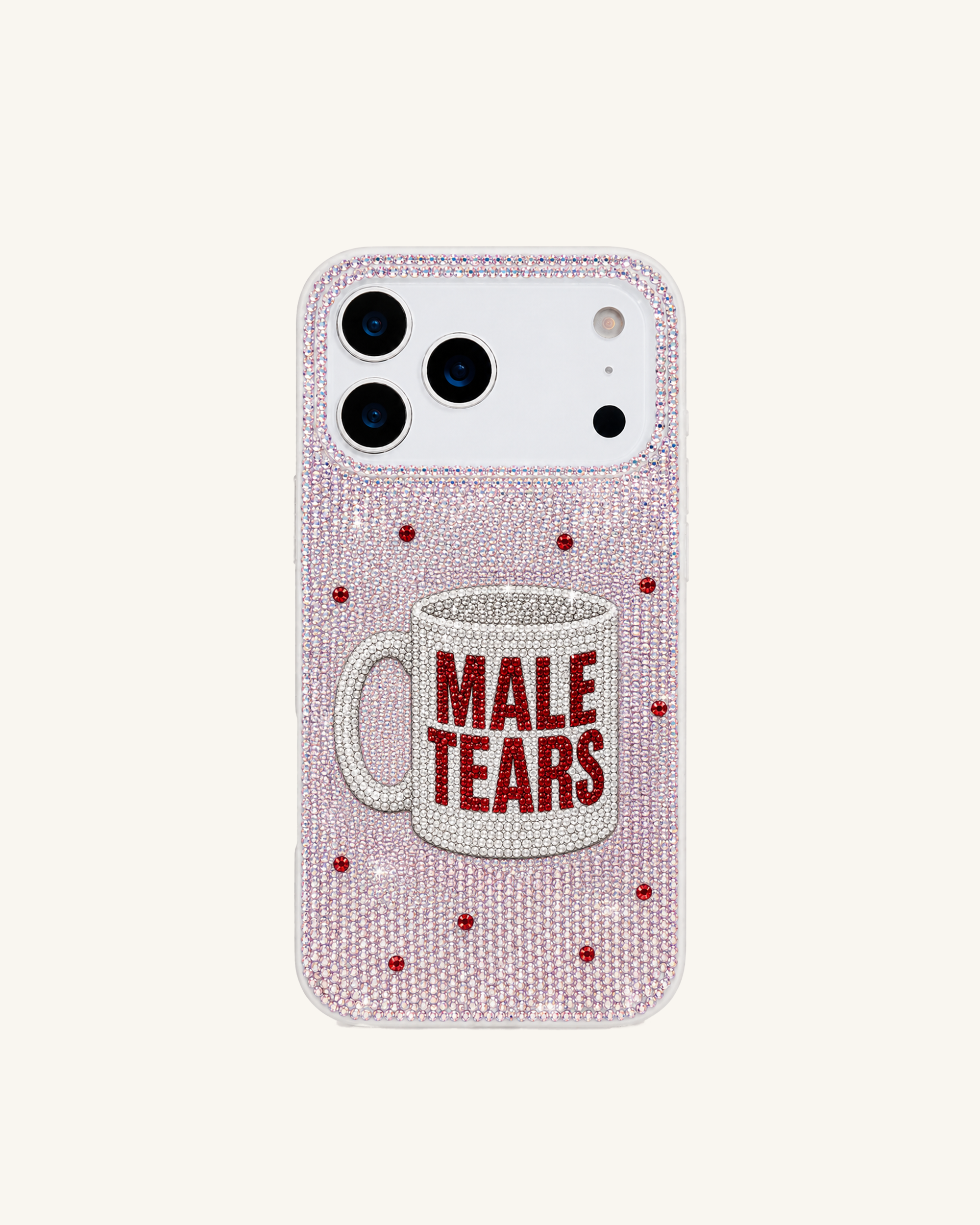 Male Tears Mug Rhinestone Phone Case - Pink