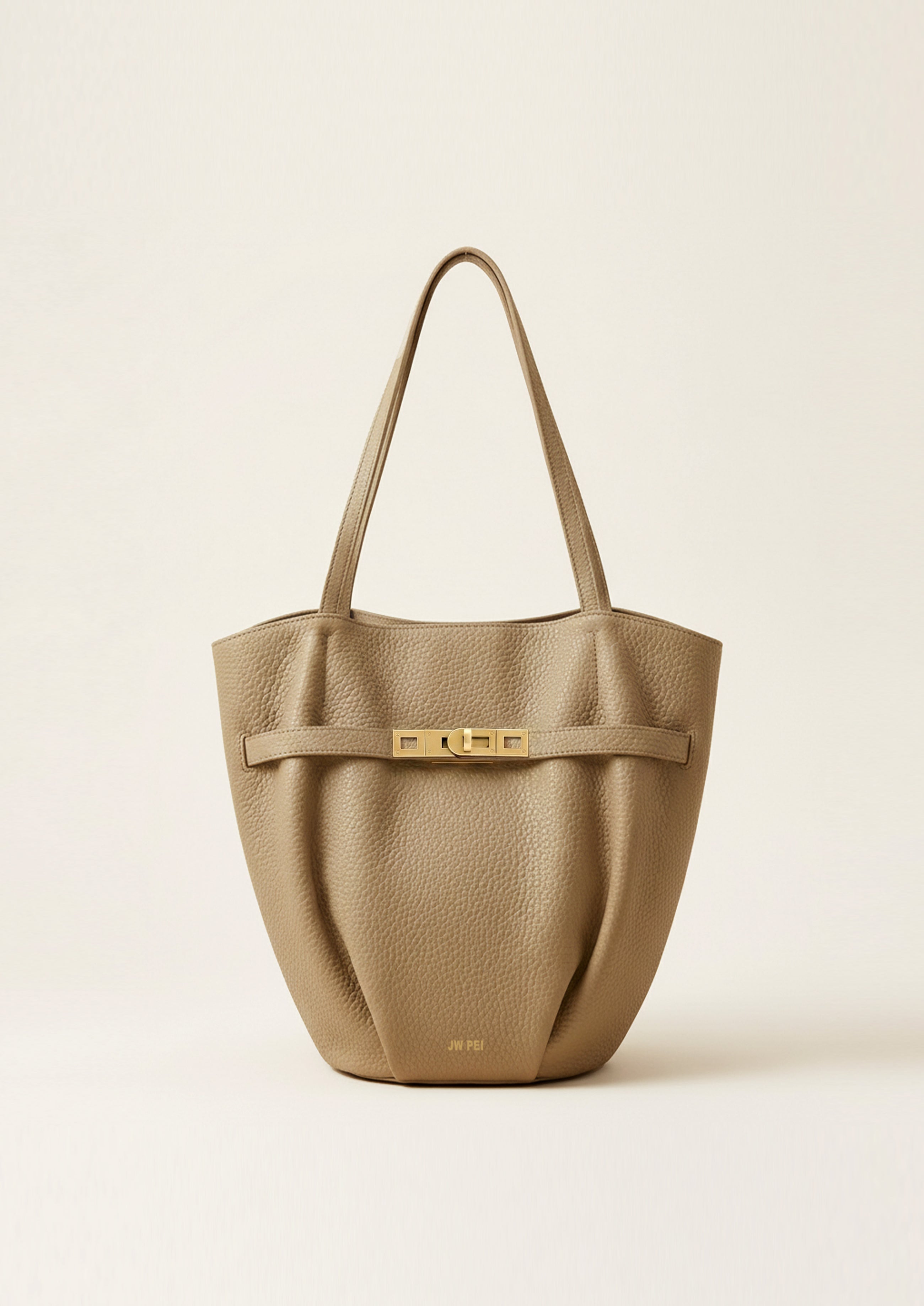 Ava Pebbled Tote Bag - Brown