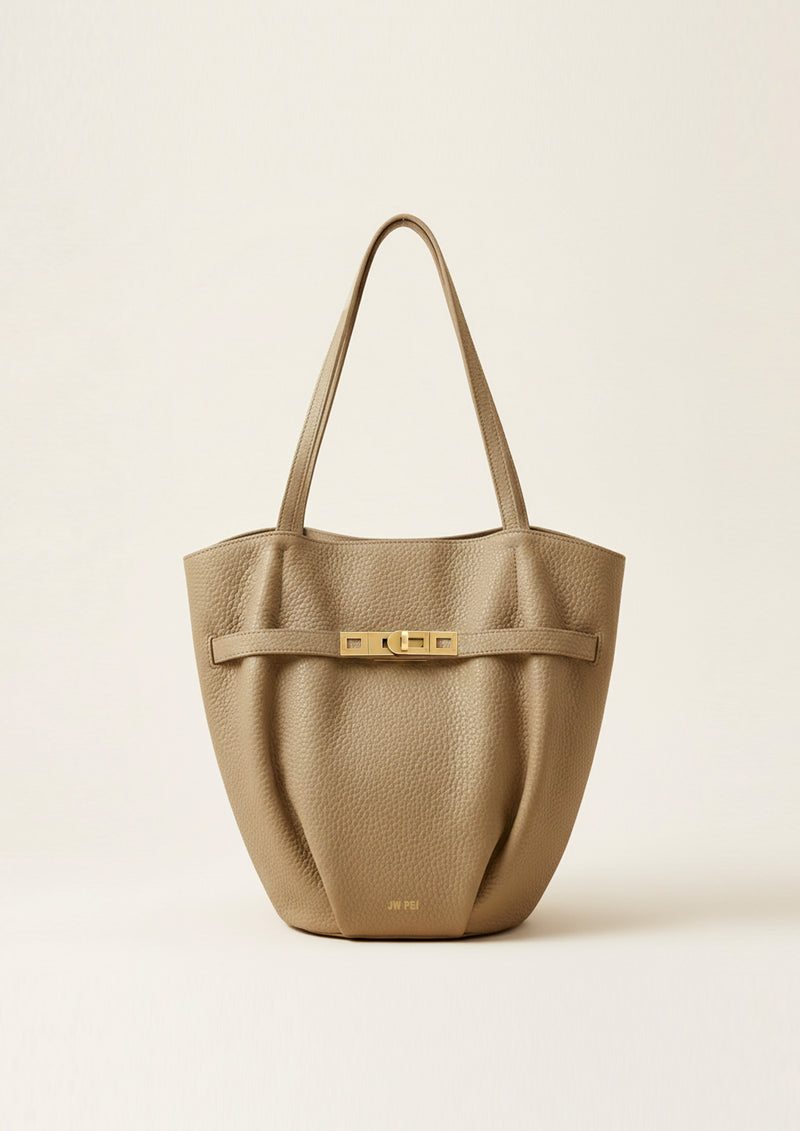 Ava Pebbled Tote Bag - Brown
