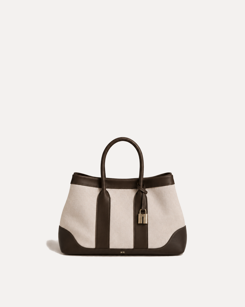 Mila Canvas Tote Bag - Brown