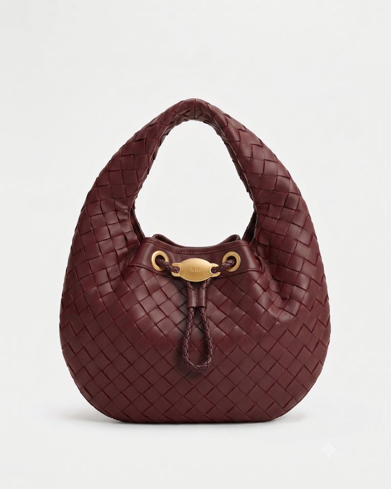 Yara Braided Shoulder Bag - Burgundy