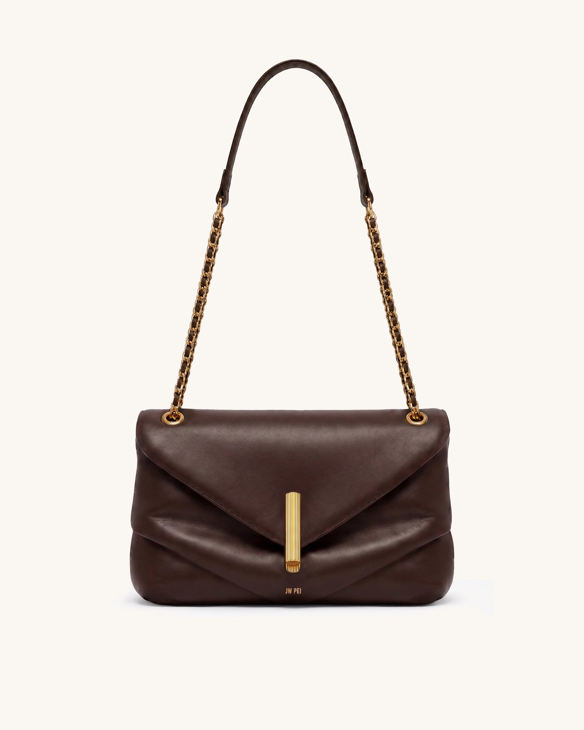 Valerie Chain Shoulder Bag – Dark Brown